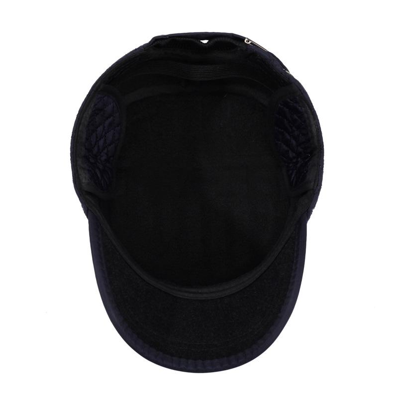 Velvet Thick Rhombus Baseball Cap Middle-Aged Men's Autumn Winter Warm Ear Protection Flat Cap Outdoor Cap