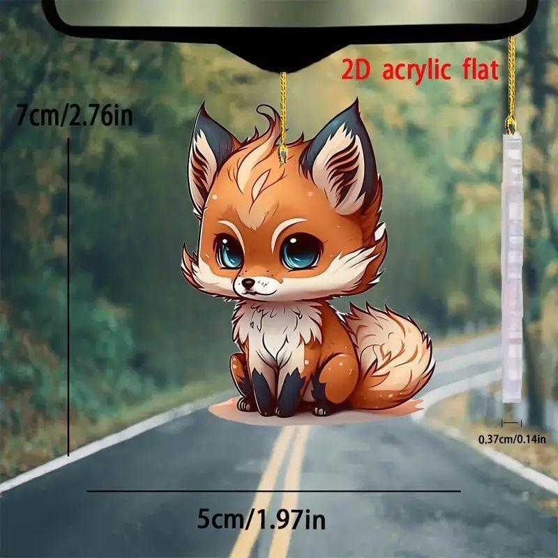 

Мультяшный акриловый милый лис декор для автомобиля причудливое подвесное украшение для персонализации авто