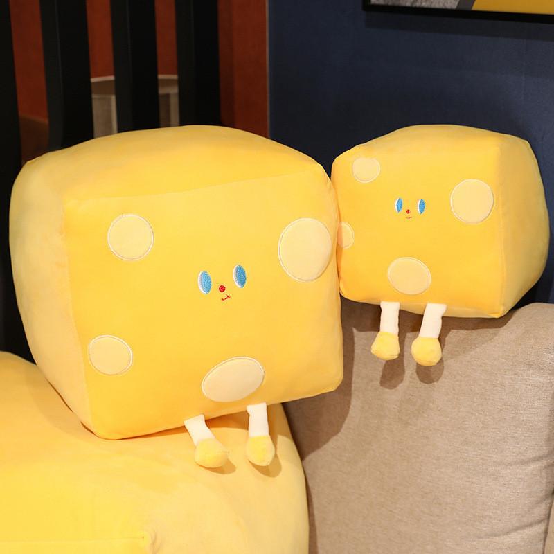 Butter Cheese Cube Yellow Plush Toy Stuffed Doll Cartoon Decoration Gift Kids