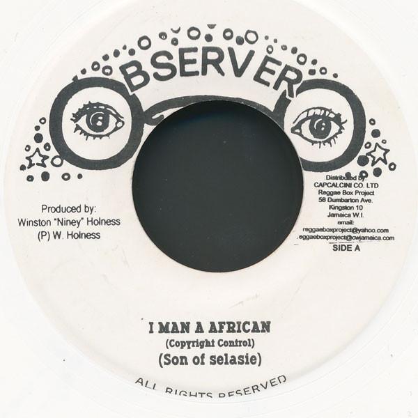 

7-дюймовая пластинка SONS OF SELASSIE I Man A African NONE Observer Ямайка Регги Ска Даб Б/У