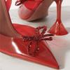 Fashion Fashion  Rhinestones Bowknot Women Pumps Sexy clear PVC Slingback High heels Jelly Shoes Summer Ladies Wedding Bridal Shoes