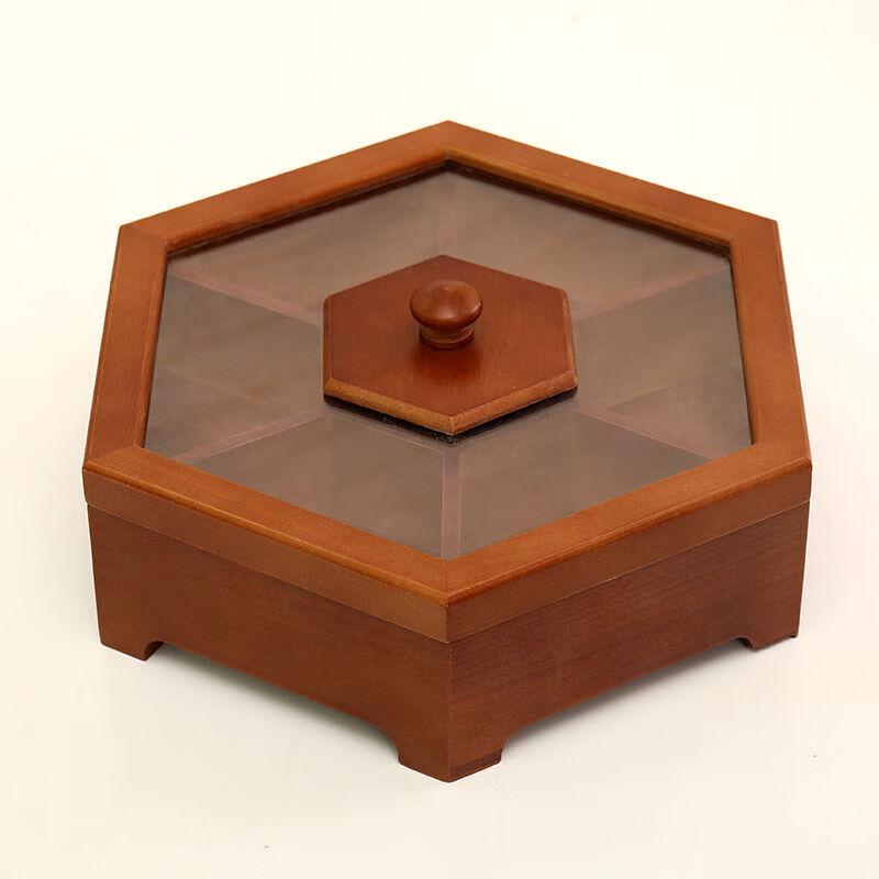 Деревянная коробка для закусок и конфет со стеклянной крышкой