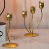 Home Decors Iron Holders Candelabra Nordic Flower Taper Candlestick D57B