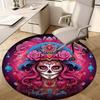 1Pc Day of the Dead Skull Circular Print Rug - Home Decoration Carpet For Living Room Bedroom Flooring Computer Chair Area Rug