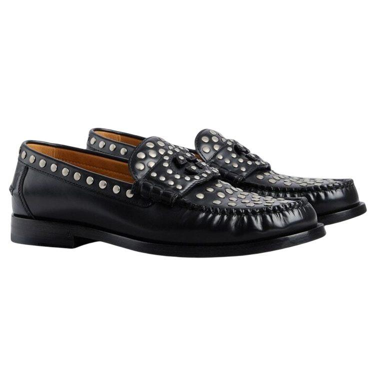 Gucci Interlocking Leather Men's Casual Shoes Men's Black 738469 17X00 1000