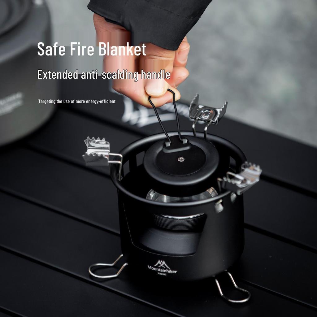 Shan Zhi Ke Dual-Use Detachable Alcohol Stove for Outdoor Tea Brewing - Portable, Windproof, Solid & Liquid Compatible for Camping