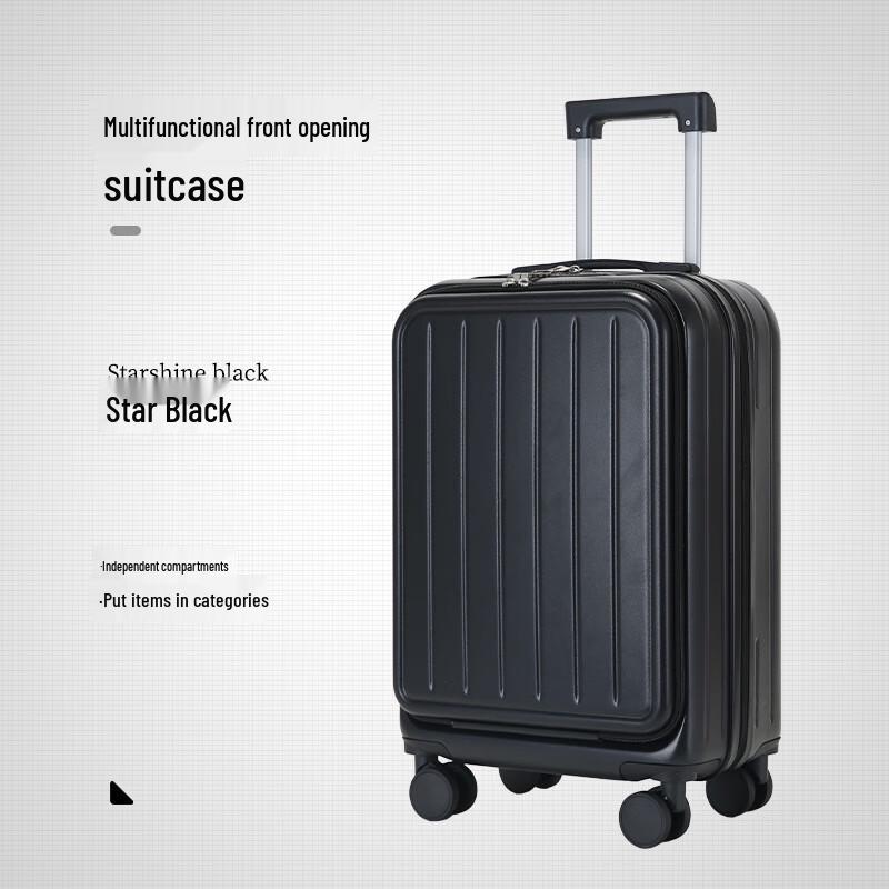 JOURHEY SHI Multi-functional Front-Opening Spinner Luggage with USB Charge 20 inch