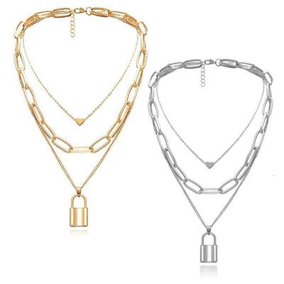 YouBella Bijoux pour femme Collier avec pendentif cadenas et cœur pour femme et fille