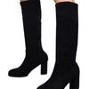 Large Size Black High-heeled Fashion Boots Autumn and Winter New Fashion Versatile Round Head Women's Boots