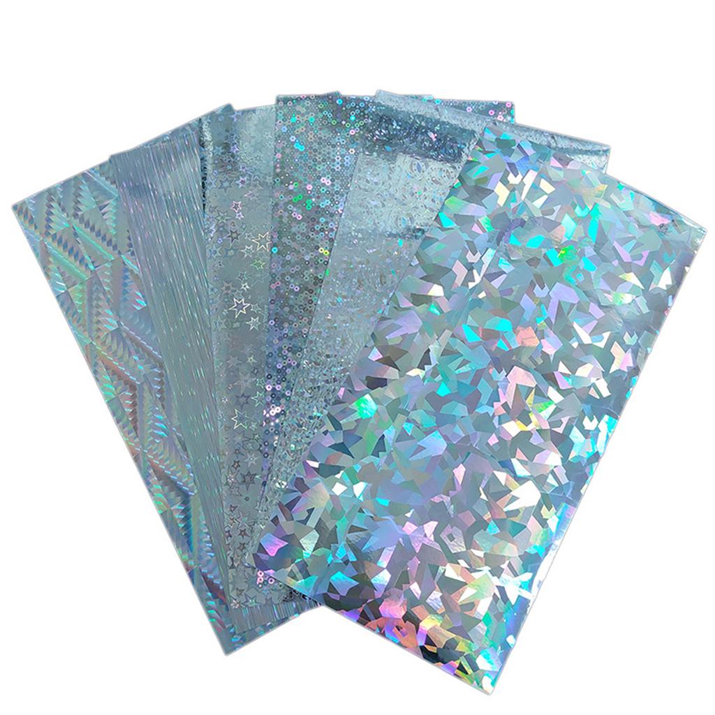 10Pcs Holographic Adhesive Film Flash Lure Tape Flash Artificial Fish Skin DIY Jig Sticker for Fishing Lure Making DIY
