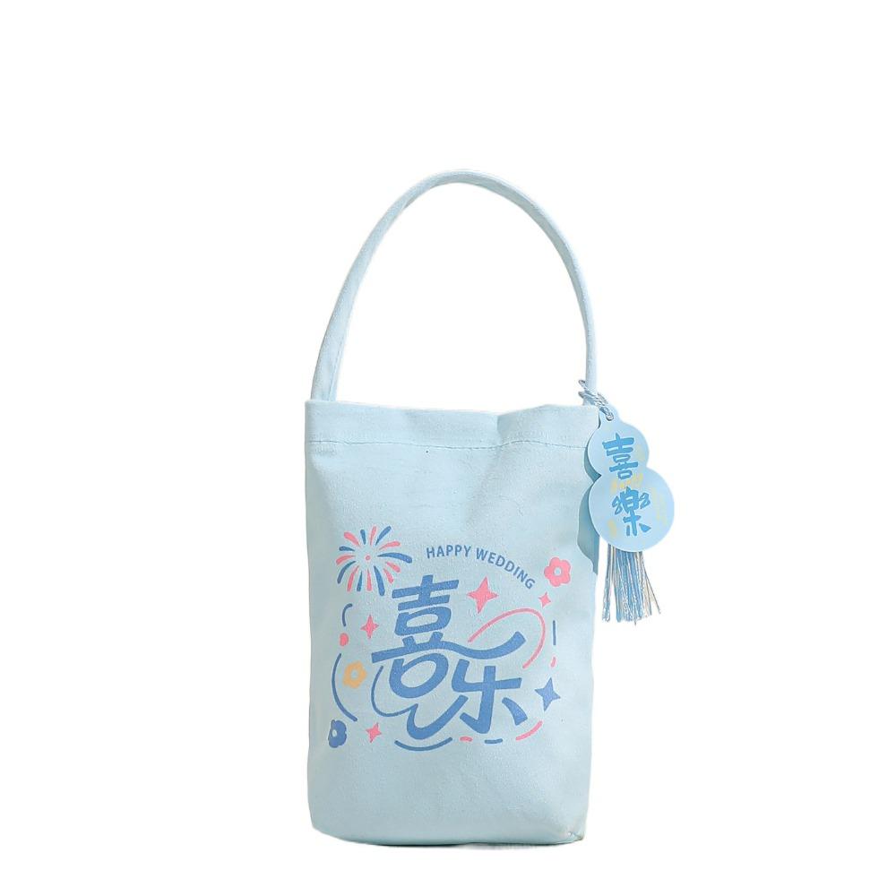 

Tassels New Year Gifts Bag Canvas Small Wrist Bag Sweet Wedding Candy Bag Party Blue Style3 Handbag