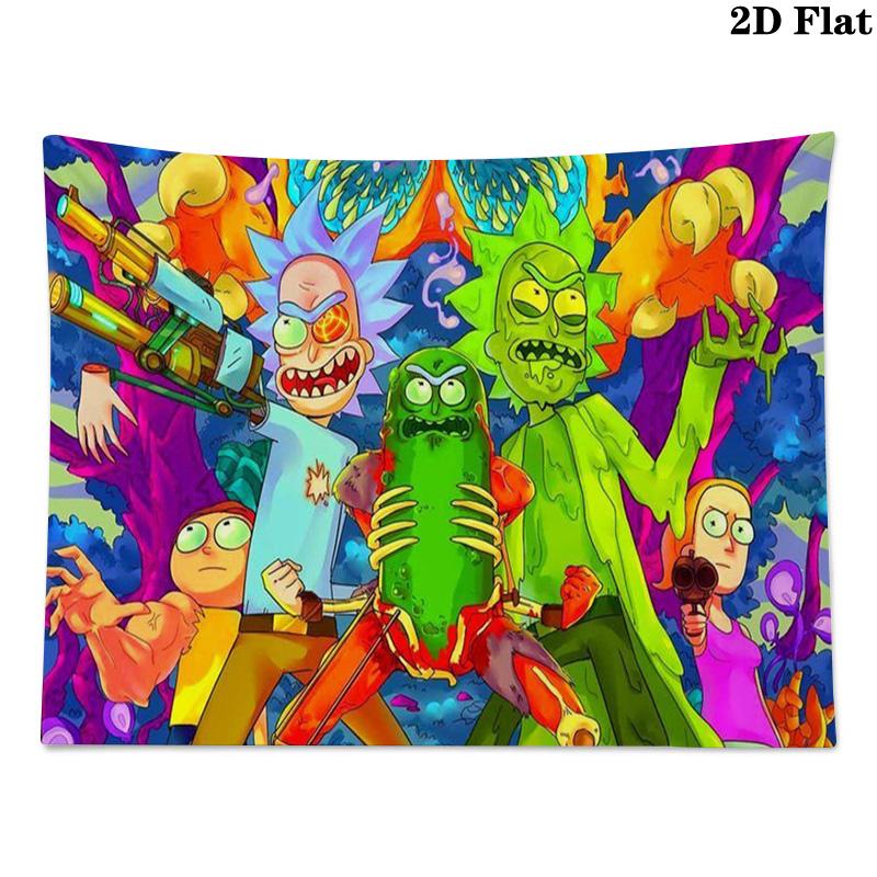 Rick y morty Wall Tapestry Aesthetic Wall Hanging Printed Fabric Blanket Decorative Tapestries for Bedroom Living Room Home Decor