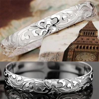 Female Jewelry Silver Plated Bangles Cuff Bracelets High Quality