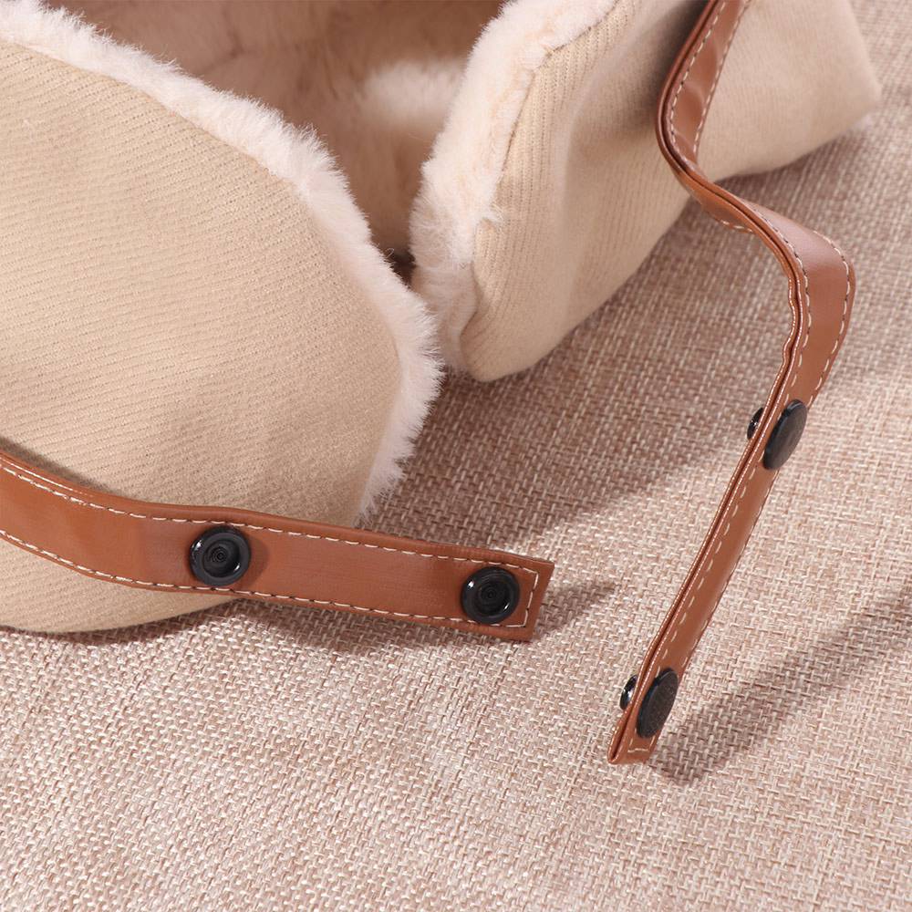 Plush Bear Ear Pilot Hat Winter Ear Protection Hat Outdoor Faux Fur Pilot Cap Unisex