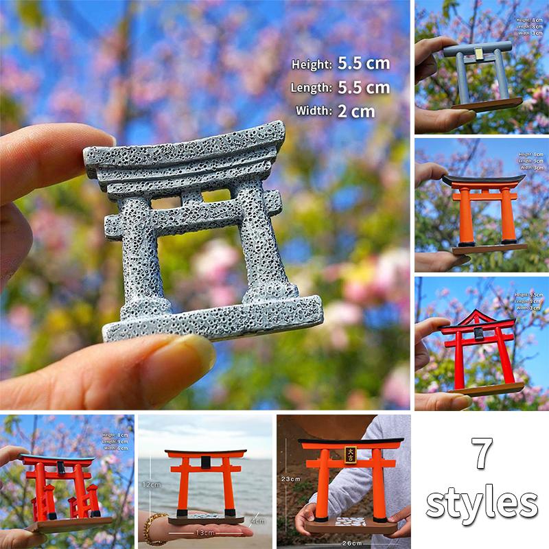 Multi-sizes Torii Gate Japanese Aquarium Decor Miniature Ornament Garden Shrine Shinto Landscape Micro Decoration Simulation