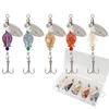 5Pcs Fishing Lure Spinnerbait with Treble Hooks Vibrant Color Compact Portable Fishing Lures Spoon Spinner Baits Kit