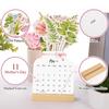 2025-2026 Small Desk Calendar 24 Months Floral Desktop Calendar Home Office Mini Standing Flip Decorative Flower Calendar