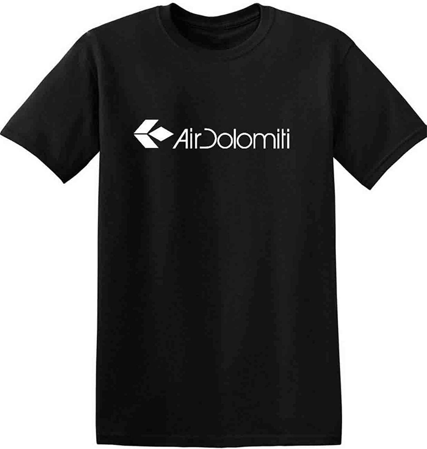 Air Dolomiti Retro Logo Italian Airline Tee Shirt White Black Cotton T-Shirt Black XXL