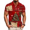 Men's Casual Short Sleeve Shirt with Christmas Print and Loose Fit for Holiday