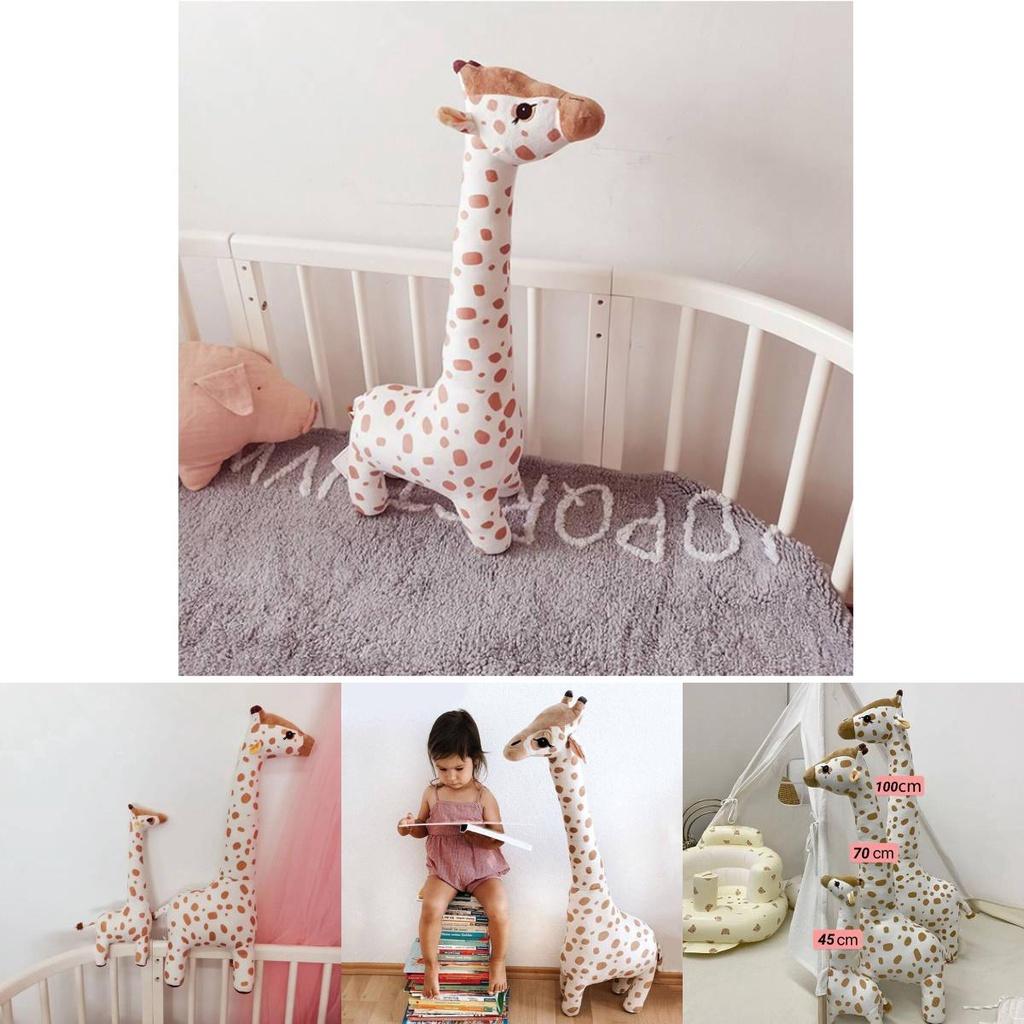Cute Giraffe Plush Toy Sleeping Pillow For Kids Bedroom Decor And Nap Support
