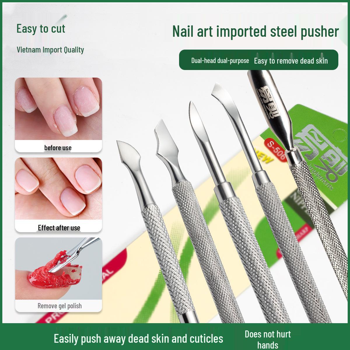 

Nail Repair Tool Set: Stainless Steel Cuticle Pusher and Dead Skin Remover.