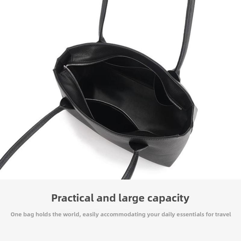 2026 Simple Single Shoulder Bag, Genuine Leather Large Capacity Underarm Bag, Handheld Tote Bag