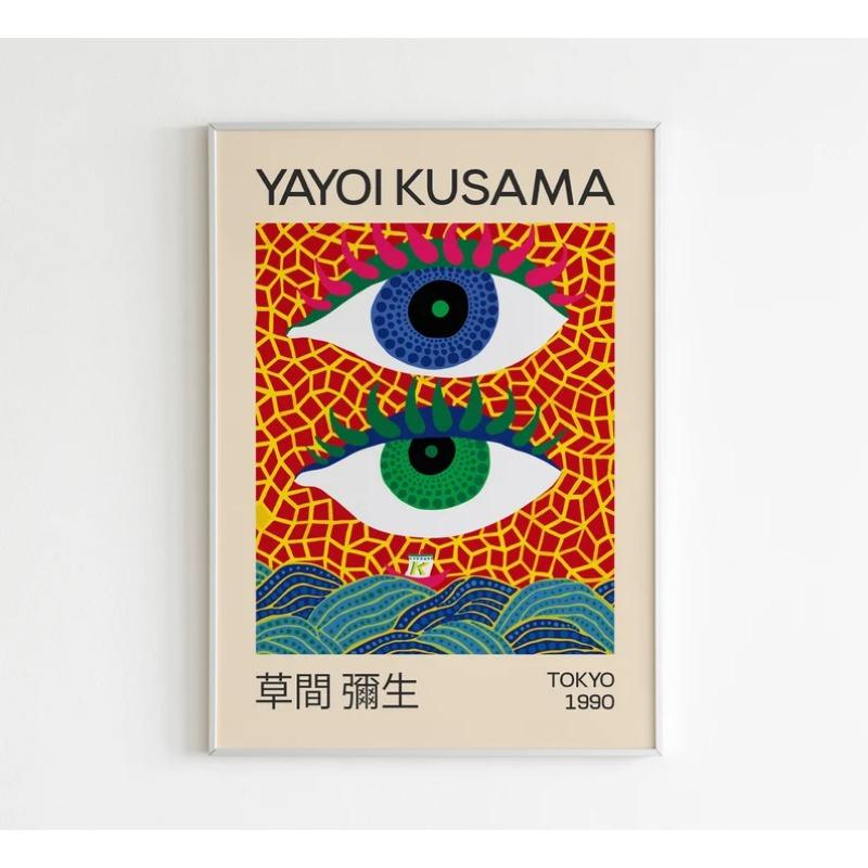 

1 шт. Выставочный плакат Яёи Кусамы Японский Абстрактный Галерея Музей Настенное искусство Дом Офис Спальня Гостиная Идеальный подарок Декор 21cm×30cm NoFrame