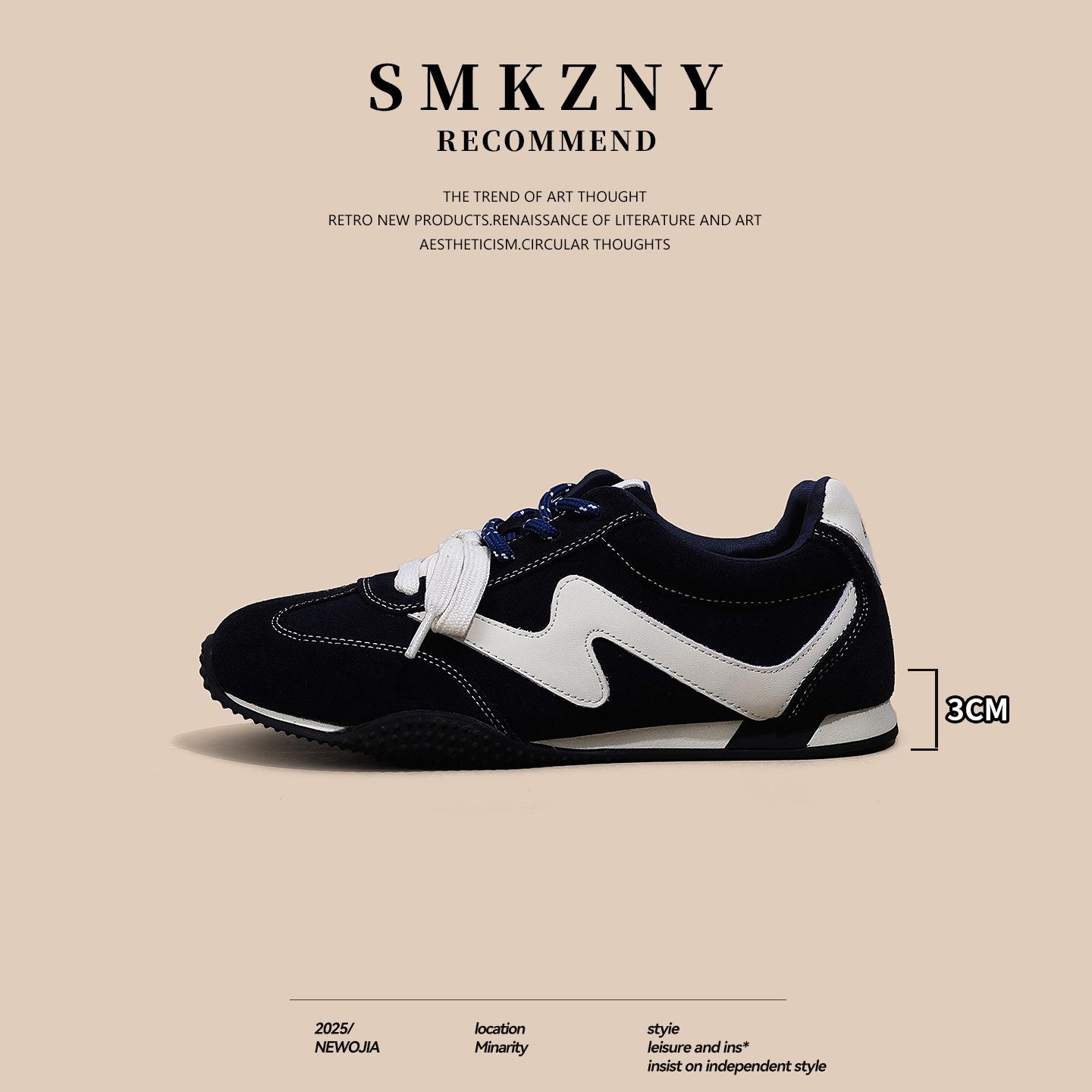 

Red retro soft-soled German training shoes women s 2025 new autumn versatile popular casual sports shoes super fire Forrest Gump shoes 40 темно-синий