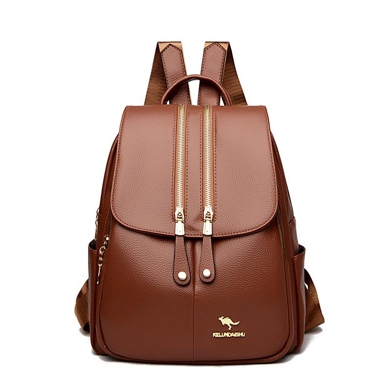 

Рюкзак Женский Новая Мода Мягкая Кожа Большая Вместимость Дорожный Рюкзак На Плечо Школьная Сумка Тренд