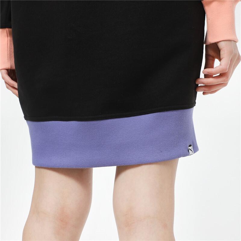 Puma Downtown Graphic Crew Long Sleeve Dress Women Dress Black 531436-01