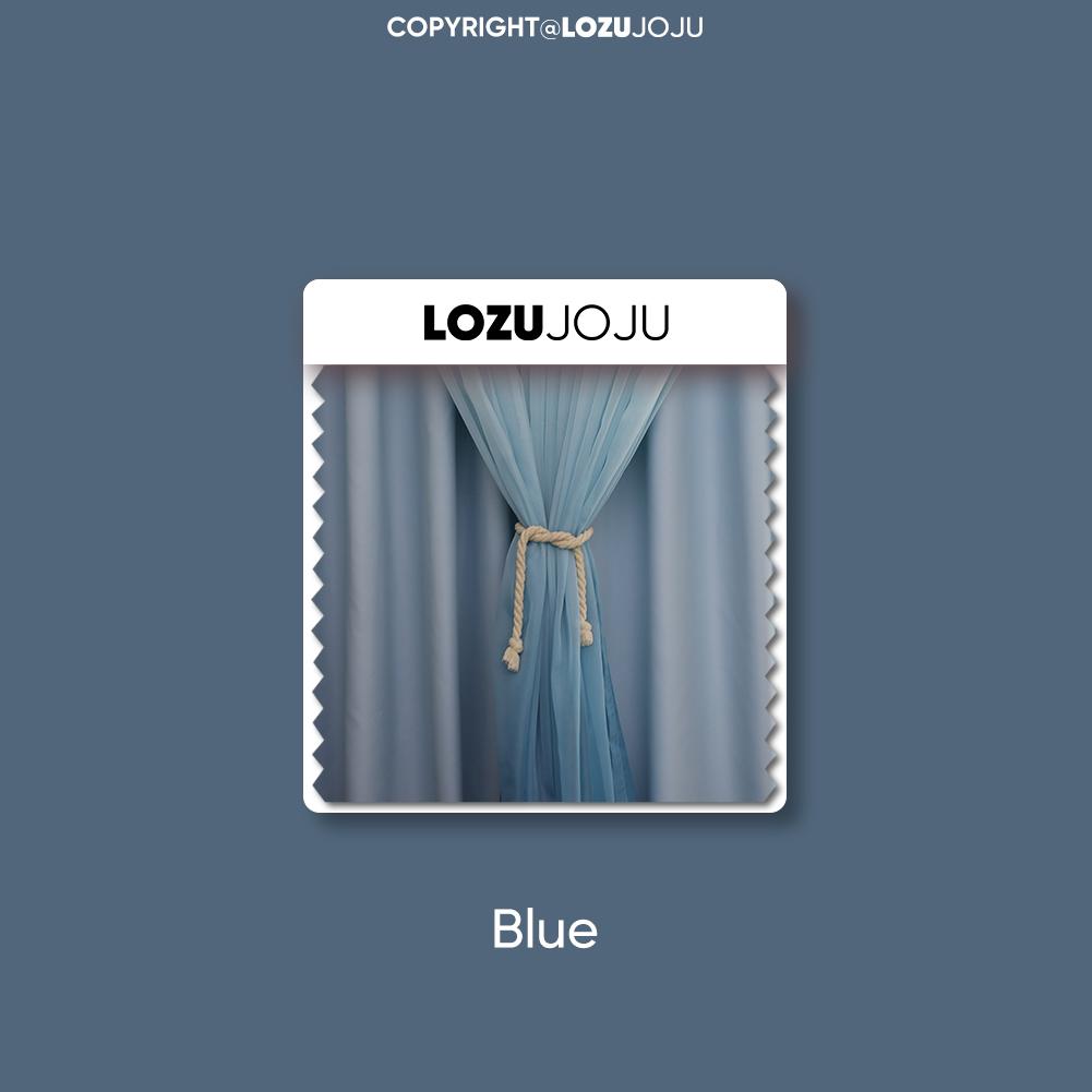 

Комплект универсальных штор LOZUJOJU, градиентные прозрачные шторы и однотонные шторы с затемнением 80% для окон, гостиной, спальни, домашнего декора W300cm x L260cm синий