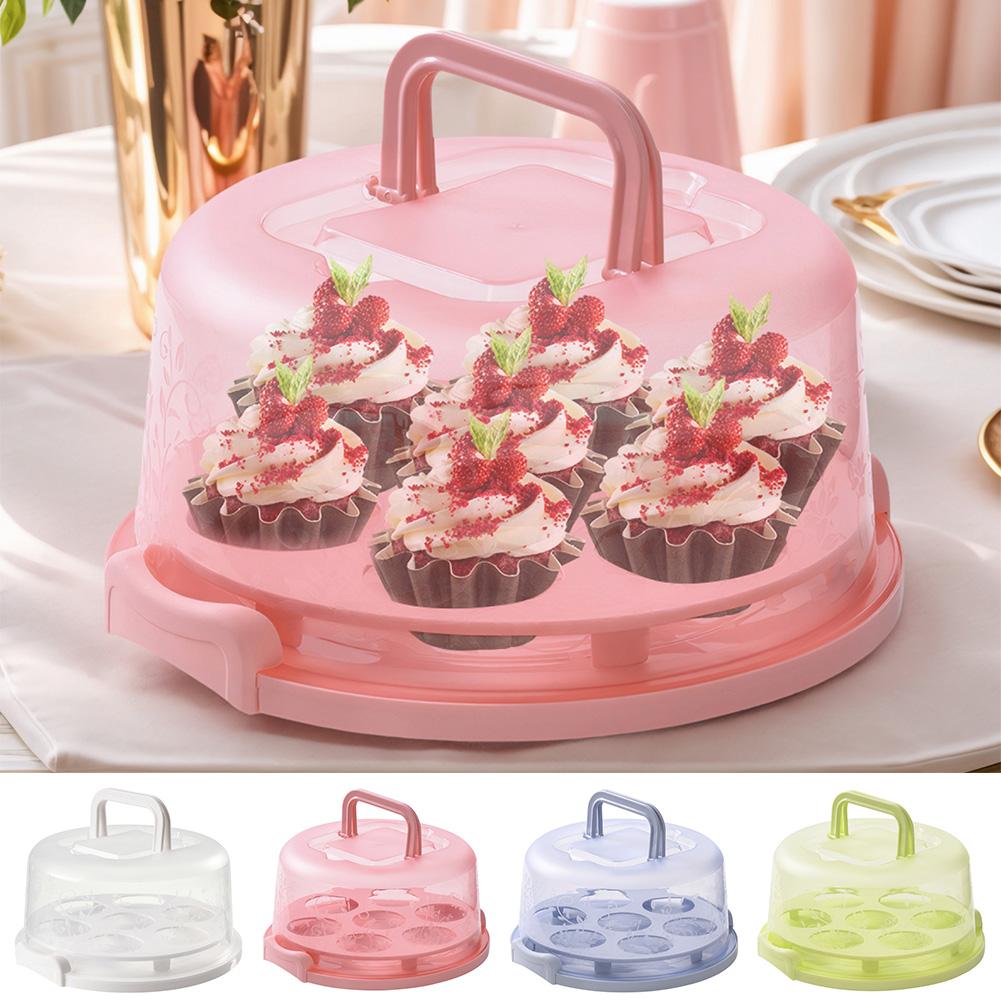 8 Inch Cake Carrier with Lid and Handle Cake Stand Round Cake Container Pie Carrier for Any 6-8 Inch Cake Storing