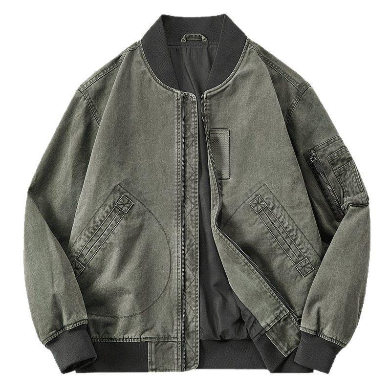 Men's Cotton Flight Jacket - Casual Air Force Baseball Collar Outerwear