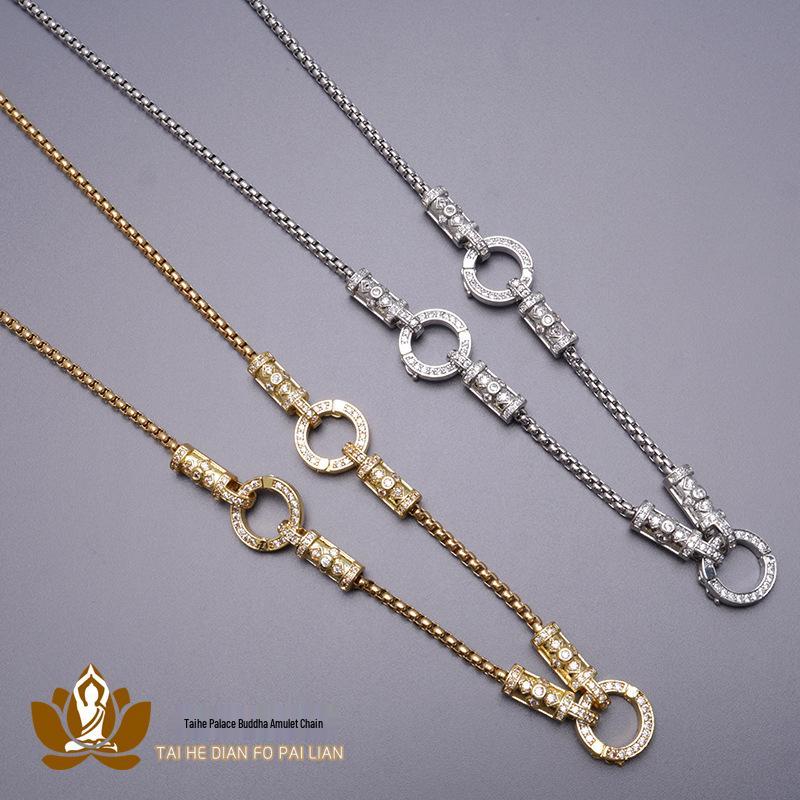 18K vergoldete Drachenkopf-Amulett-Halskette mit mikrogefassten Diamanten - Unisex-Mode