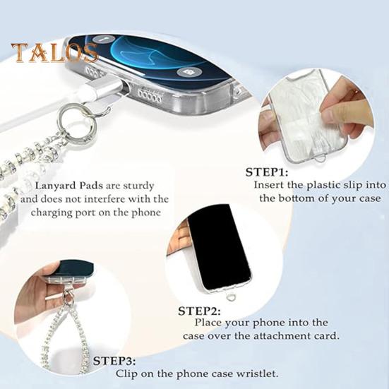 Cinturino da polso per cellulare con perline finte, ciondolo antifurto per telefono, cinturino per telefono con strass e mani libere alla moda