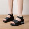 thick-soled wedge sandals women's summer new muffins and one-word buckle with open-toed women's casual sandals