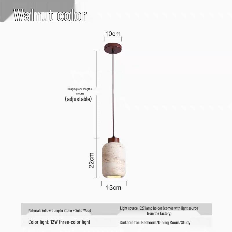 

Yellow Travertine Wabi-Sabi Retro Bedside Chandelier LED*Warm Light Included