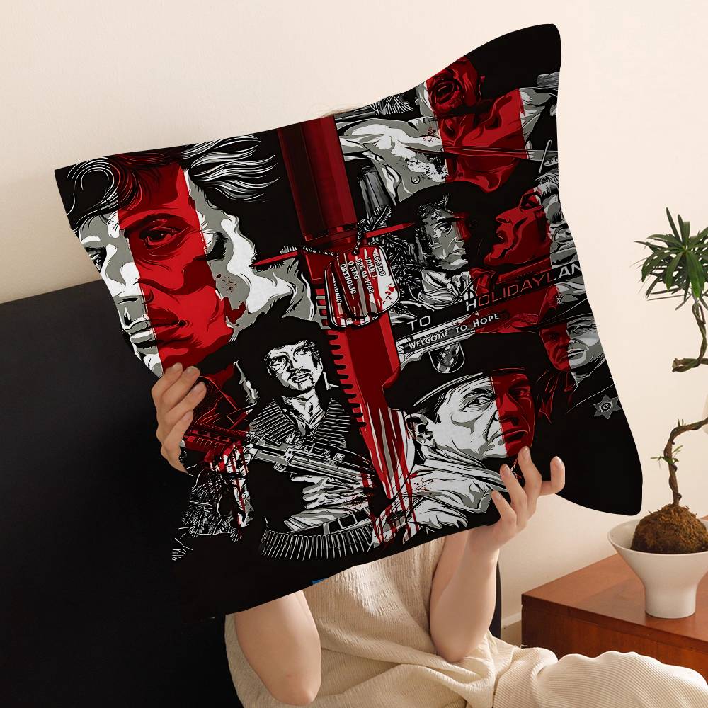 Classic Movie Rambo First Blood Vintage Maple Design Cushion Cover Happy Autumn Harvest Decor Holiday Decorati Pillow Cover
