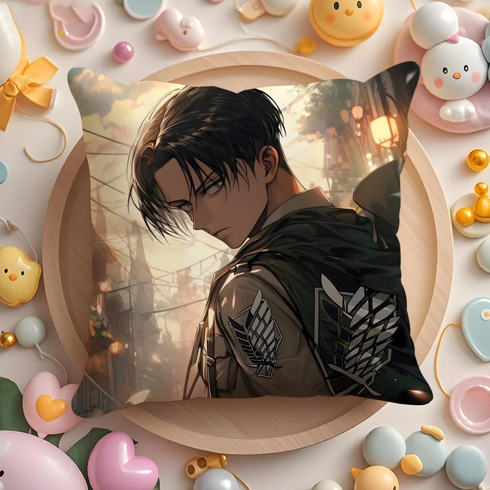L-Levi Anime A-Ackerman Cushion Cover Home & Car Multi-Scene Pillow Cover - Reversible, Soft & Durable for Daily Use