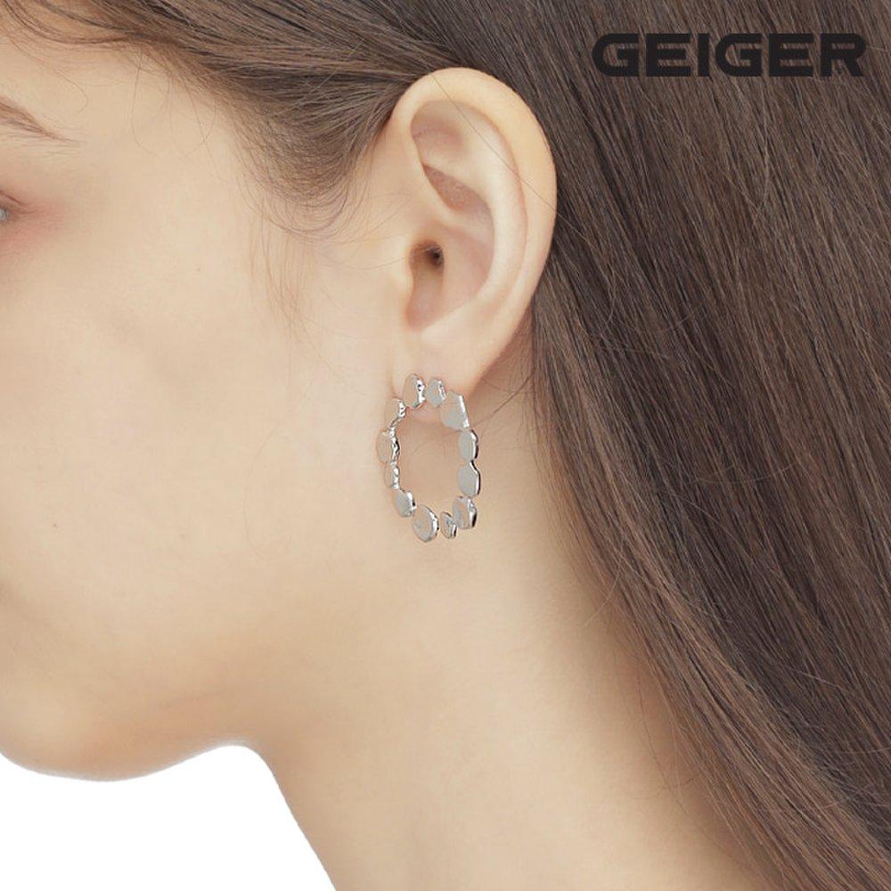 Geiger Coin Round Silver Earrings Gisvee063