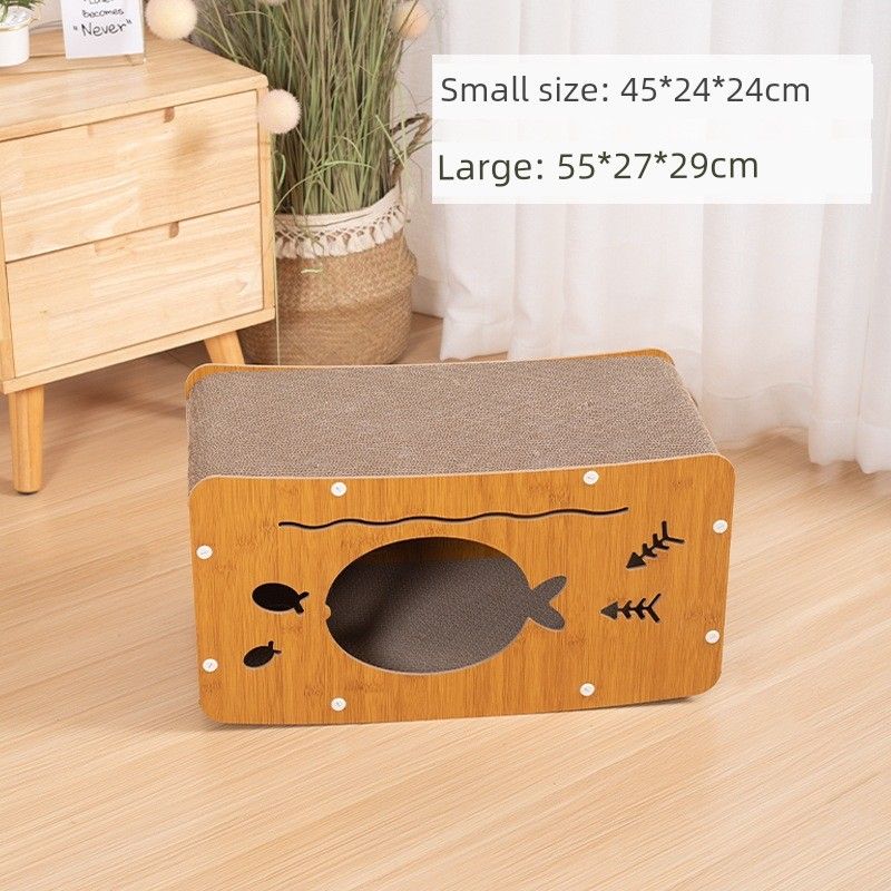 

Новинка Когтеточка для кошек Кошачье гнездо Интегрированная Износостойкая Устойчивая к царапинам Вертикальная когтеточка для кошек Игрушка-тоннель для кошек Товары для питомцев Big fish eat small fish small size