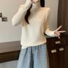 Large-sized Pullover Women's Base Layer Women's Autumn and Winter Semi-high-neck Sweater Loose Knitted Sweater Top