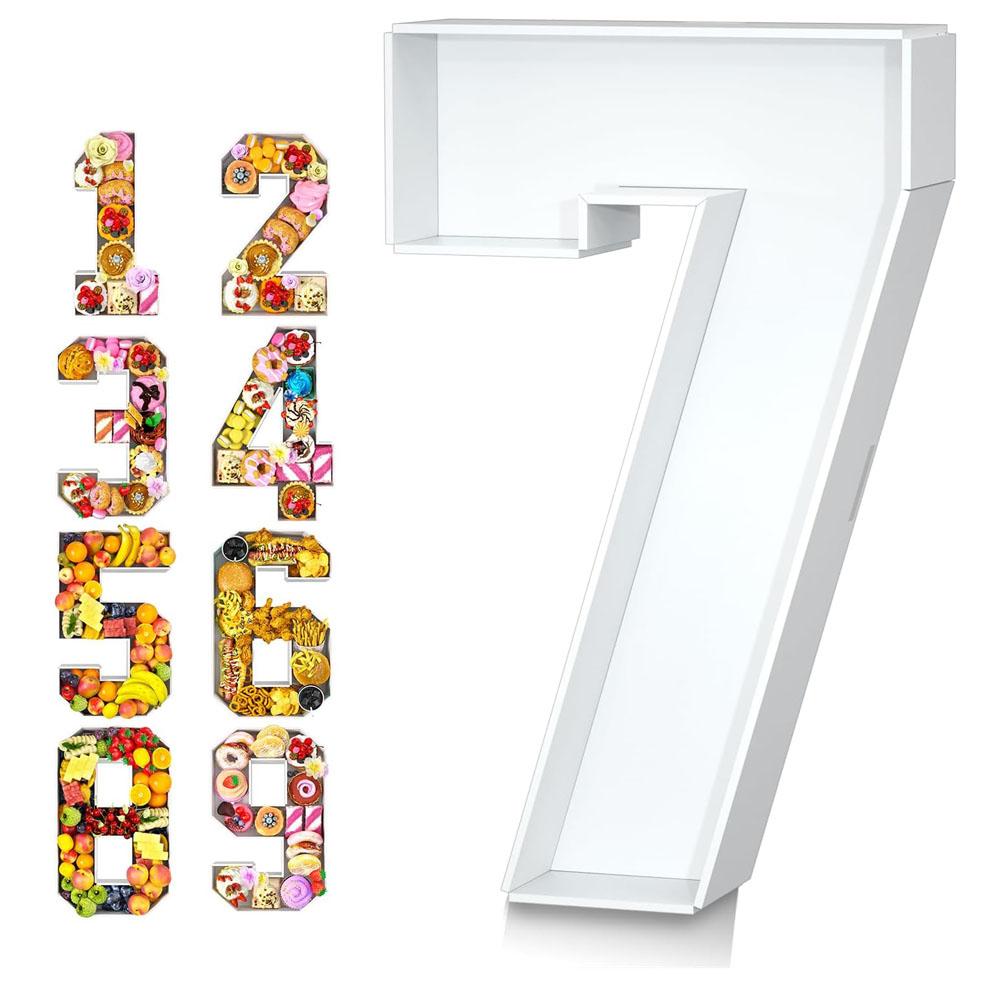 

Food Fillable Number Shaped Sweets Flower Candy Cupcake Container Box for Wedding Anniversary Birthday Party Baby Shower Decore 25x20x4cm