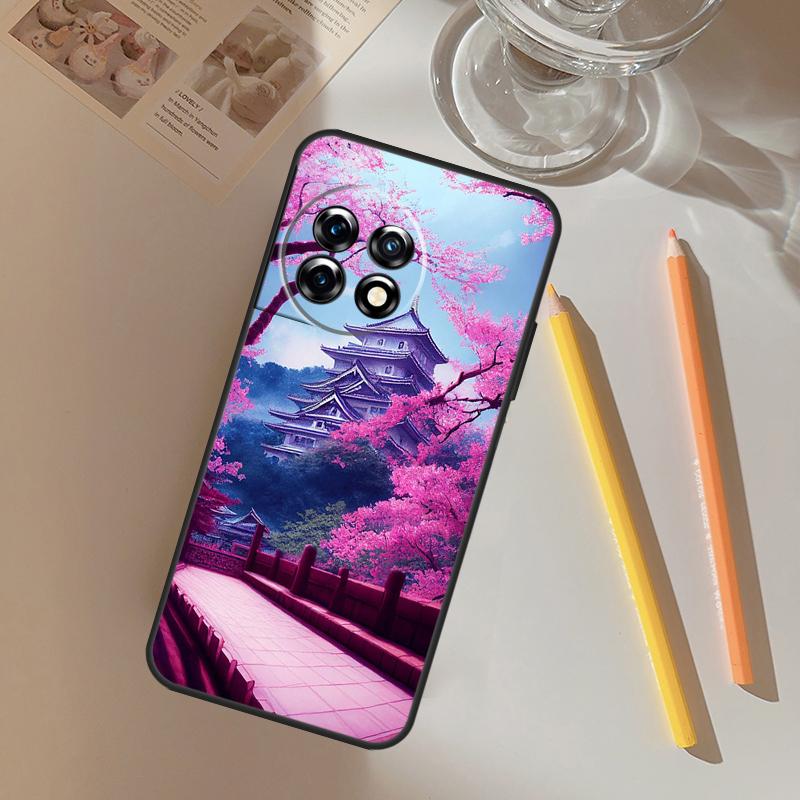 Japanese Art Temple Sakura Funda For OnePlus 12 12R 13 R 11 9 10 Pro 8T 9RT 10T OnePlus Nord 4 CE 2 3 Lite N20 N30 Case