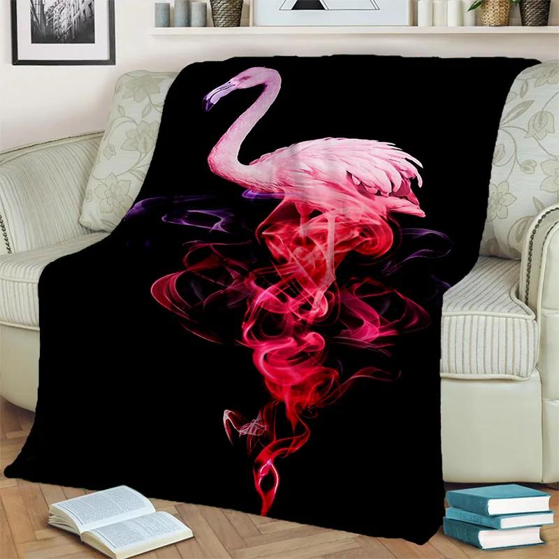 HD Pink Flamingo Bird Rainforest Cartoon Blanket,Soft Throw Blanket for Home Bedroom Bed Sofa Picnic Travel Cover Blanket Kids