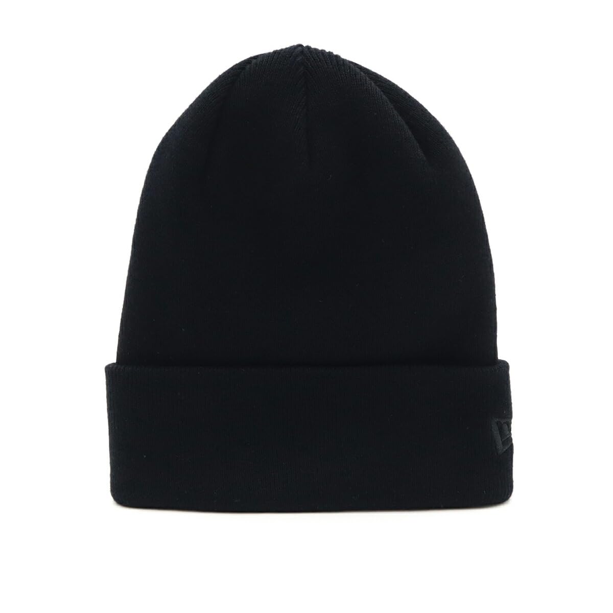 

New Era Free Basic Cuff Knit Cotton Black Solid Cap, 223, Color, Black/Black
