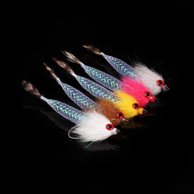 5 PEZZI/Scatola Affondamento Rapido Tubo Flash Mylor Streamer Mosca Leggera Grande Volume 5 Colori Disponibili Esche per Pesca Trota Persico Luccio