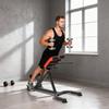 45-Degree Hyperextension Roman Chair, 5-Level Adjustable Back Extension Bench, Heavy-Duty Home Gym Equipment, Red