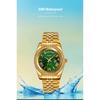 Mens Analog Quartz Watch Diamond Encrusted Bezel Day & Date Display Waterproof Stainless Steel Band