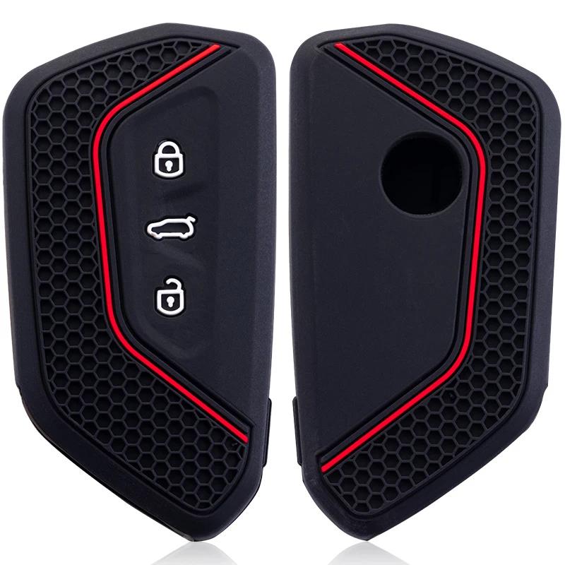 Car Key Case For Vw Golf 8 Mk8 Gti Gtd R Id3 Id4 Decoration Silicone Car Key Case Fob Holder Cover Trim Car Accessories